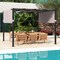 10 x 10 ft Flat Top Pergola with Retractable Canopy for Garden Pool Porch and Backyard
